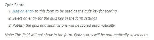 Quiz- Score - field - How to create quiz in WordPress Website