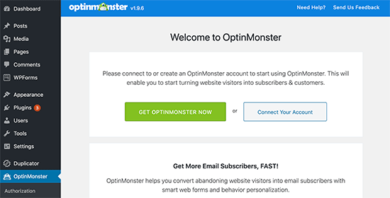 Connect OptinMonster - Spin to win campaign