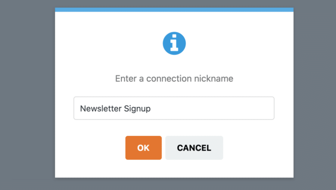 How to connect WPForms and Sendinblue in WordPress - Connection nickname